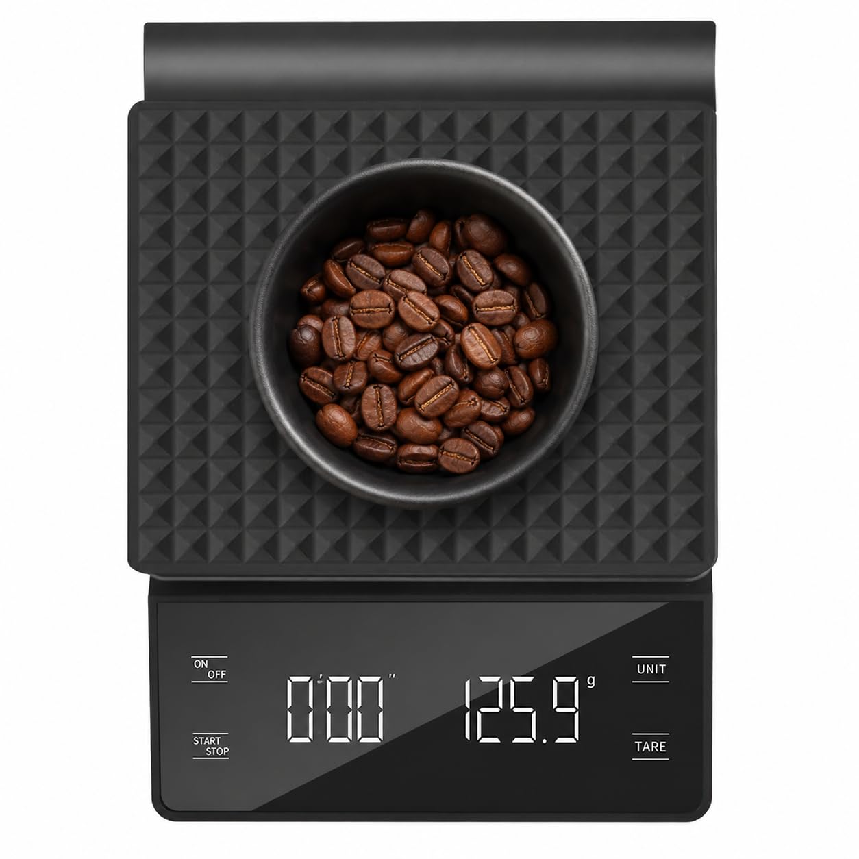 NKOVE coffee scale and coffee beans
